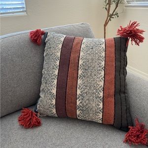 World Market Boho Grey Throw Pillow